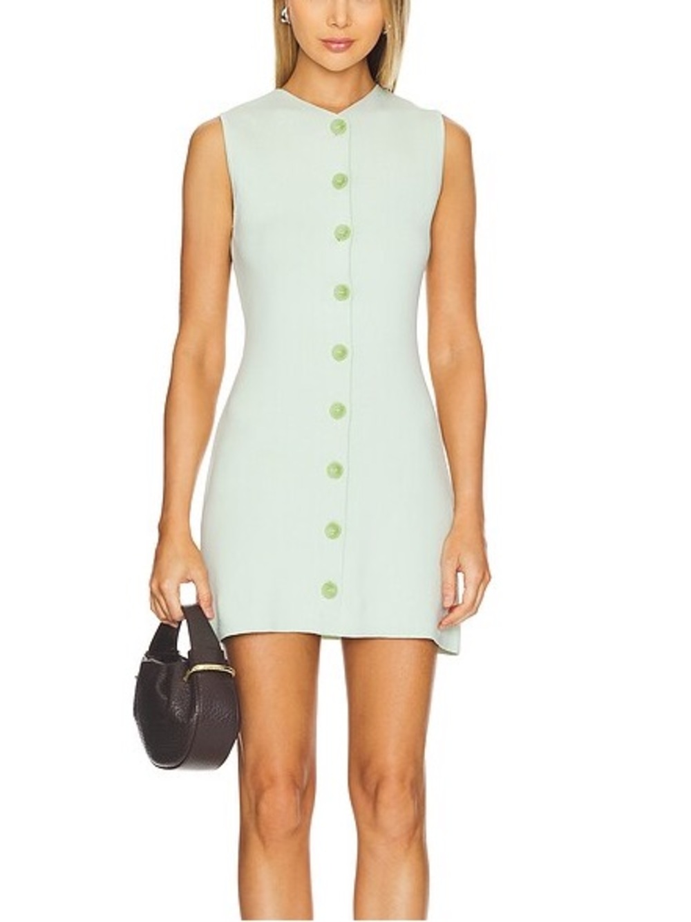 bec + bridge Ilora Pale Mint Sleeveless Button-Front Mini Dress